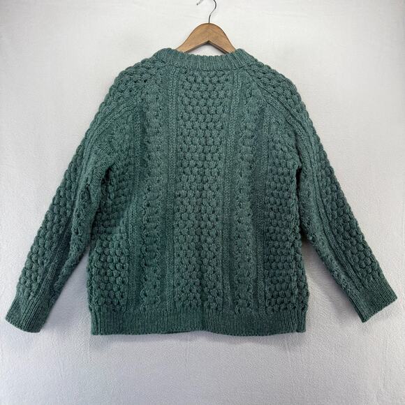 Vintage John Molloy Sweater Fits Large Green Donegal Ireland Fisherman Wool 90s - Picture 8 of 10